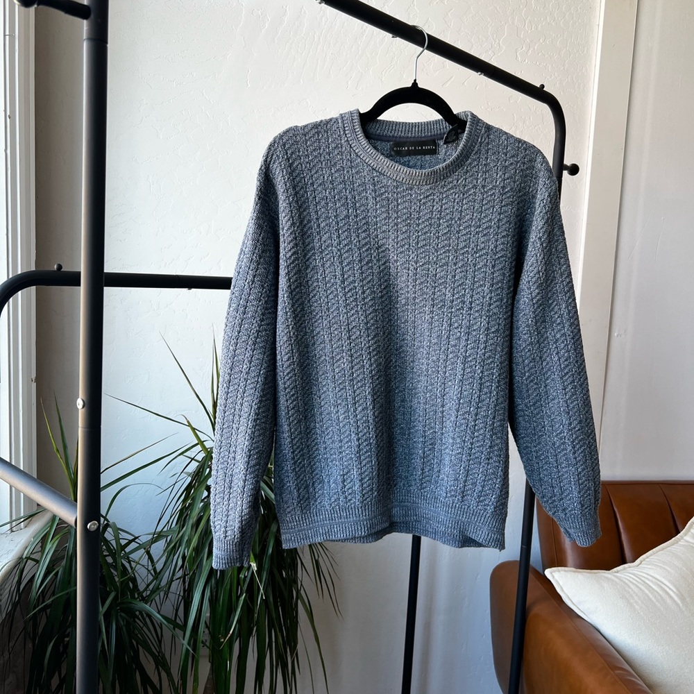 Men's Gray Cable Knit Sweater
